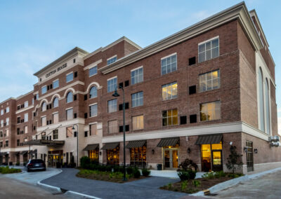 An outdoor view of The Cotton House