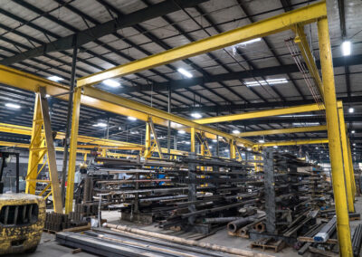 Bright lights are installed within the Standard Industrial warehouse building