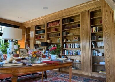 A home study with built in bookshelves in a stately home.