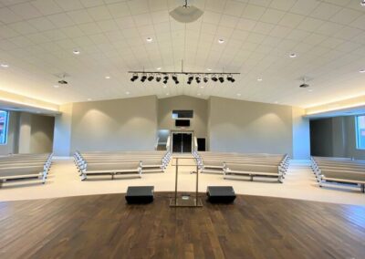 The Greenwood Church of God stage features lighting by Robinson Electric