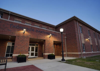 Outdoor street lights at the new men's dormitory at Mississippi Delta Community College, by Robinson Electric.